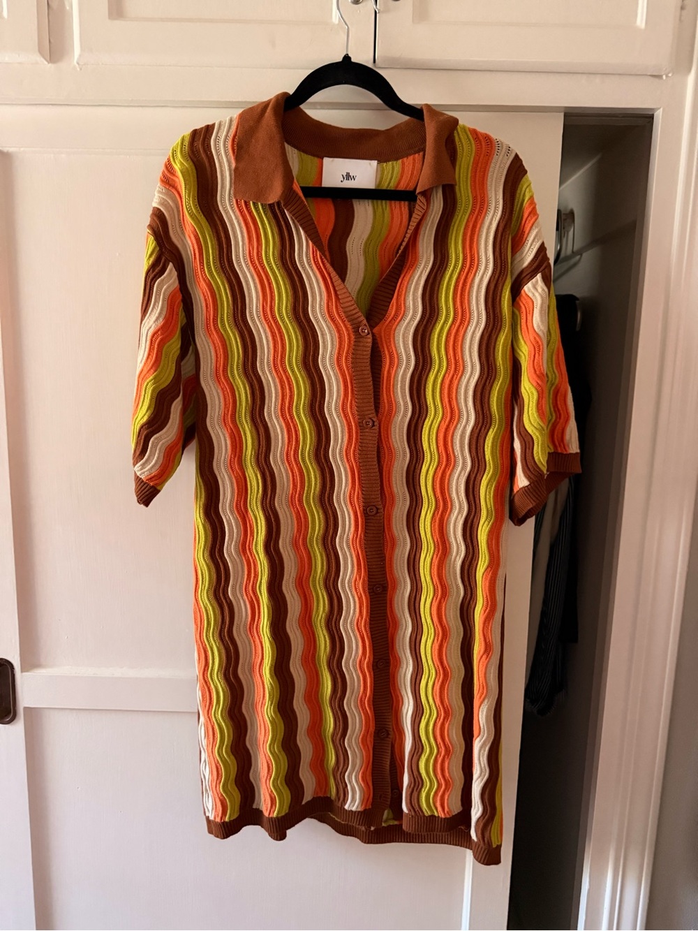 Yellow the label knot button down dress